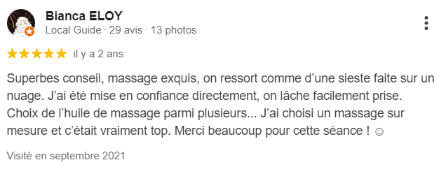 avis google massage sur mesure 20221